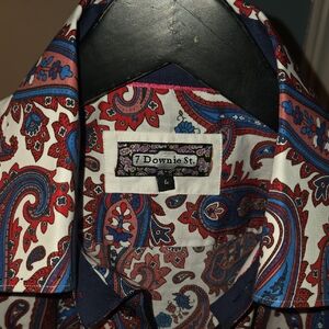 Men's Paisley  7 Downie St. Button Down Shirt - Red and Blue